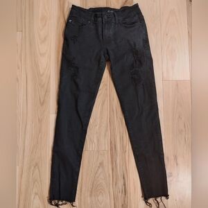 KanCan distressed black skinny jeans women's size 5